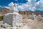 Ladakh - A large group of chortens close to Shey palace 